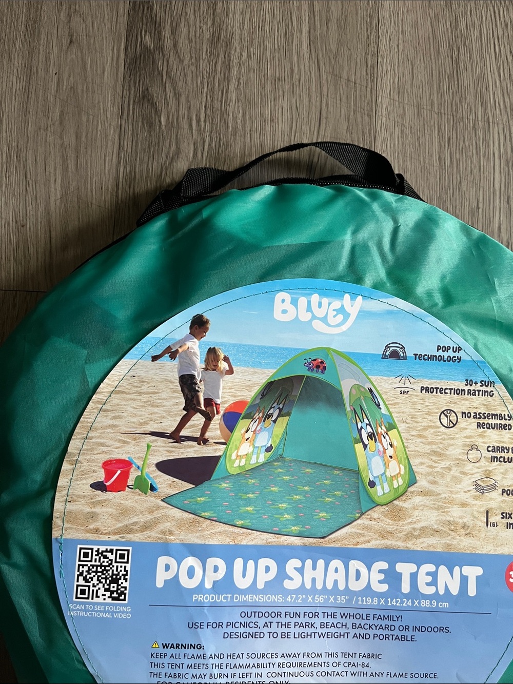 Bluey Teal Pop Up Shade Tent for Kids - Picture 3 of 3
